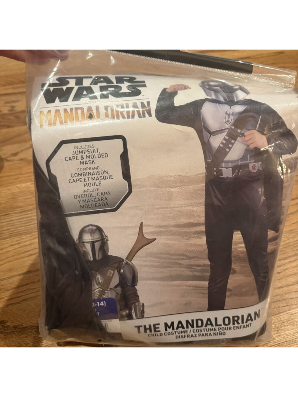 Star Wars The Mandalorian Child Halloween Costume Jumpsuit Cape & Molded Mask -
